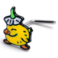 20G 1/4 Duck Flower Hat L Shape Nose Ring