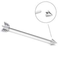 14G Internally Threaded Flying Arrow Industrial Barbell 38mm