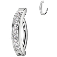 14G 1/2 CZ ASTM F-136 Implant Grade Titanium Hinged Hoop Belly Ring