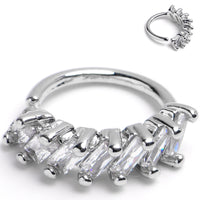 18G 5/16 Princess Cubic Zirconia Bendable Hoop