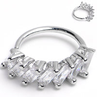 20G 5/16 Princess Cubic Zirconia Bendable Hoop
