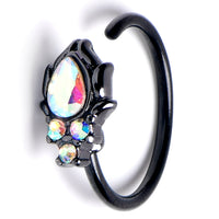 20G 5/16 Aurora Gem Black Dream Drop Nose Hoop