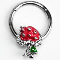 16G 3/8 Clear Gem Glamour Shroom Hinged Segment Ring