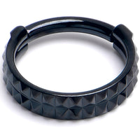 16G 5/16 BlackPVD Pyramid Cut Double Hoop 316L Surgical Steel Hinged Segment Ring