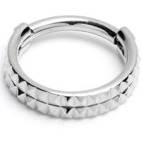 16G 5/16 Pyramid Cut Double Hoop 316L Surgical Steel Hinged Segment Ring