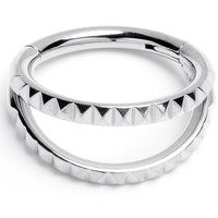 16G 5/16" 316L Steel Double Spike Precision Hinged Segment Ring