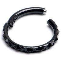16G 5/16 Black Punk Texture Precision Hinge Segment Ring
