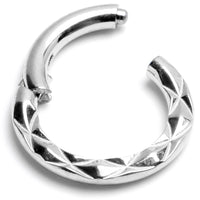 16G 1/4 Punk Texture Precision Hinge Segment Ring
