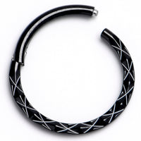 16G 3/8 Black Ultra Modern Precision Hinge Segment Ring