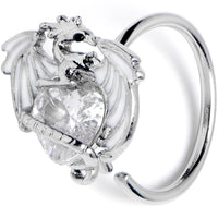 20G 5/16 Clear Gem Heart of Dragon Nose Hoop