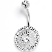 Clear CZ Gem Morning Sun Belly Ring