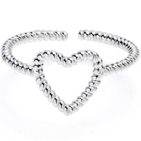 Textured Heart Open Adjustable Toe Ring