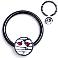 16G 5/16 Black Halloween Mummy BCR Captive Ring