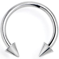 16G 3/8 G23 Titanium Punk Cone End Horseshoe Circular Barbell