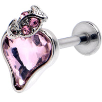 16G 5/16 Pink Gem Strawberry Love Heart Labret Monroe Tragus