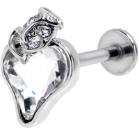16G 5/16 Clear Gem Strawberry Love Labret Monroe Tragus