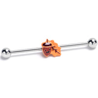14G Acorn Oak Leaf Autumn Industrial Barbell 38mm