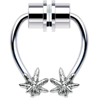 Pot Leaf Magnetic Septum Ring Horseshoe Non-Pierced Fake Nose Ring