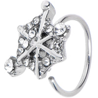 20G 5/16 Clear Gem Spiderweb Goth Nose Hoop