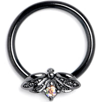16G 3/8 Aurora Gem Black Beauty Bug BCR Captive Ring