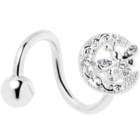 Clear Gem Lunar Dragonfly Spiral Twister Belly Ring