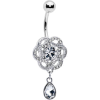 Clear Gem Celtic Knot Elegance Dangle Belly Ring