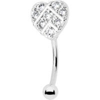 16G 5/16 Clear Gem Lattice Heart Curved Eyebrow Ring