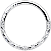 16G 3/8 Implant Grade Titanium Snakeskin Style Hinged Segment Ring