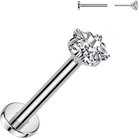 16G 5/16 3mm CZ Star Medical Grade Titanium Flat Back Earring