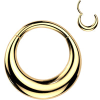 16G 3/8 Simplicity Thick Gold Tone Precision Hinged Segment Ring