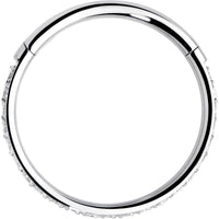 18G 3/8 Clear CZ Gem Titanium Forward Facing Hinged Segment Ring