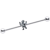 14G Two Tone Halloween Mummy Industrial Barbell 38mm