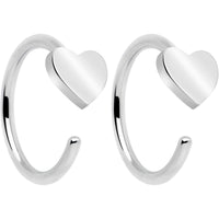20G Implant Grade Titanium Heart Open Hoop Earrings