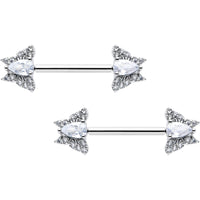 14G 9/16 Style Butterfly Threadless Nipple Ring Set