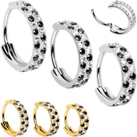 20G CZ Double Row Checkerboard Implant Grade Titanium Nose Hoop