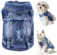 Pet Dog Cat Blue Denim Jeans Jacket Coat Vest - Jaico Online Shop
