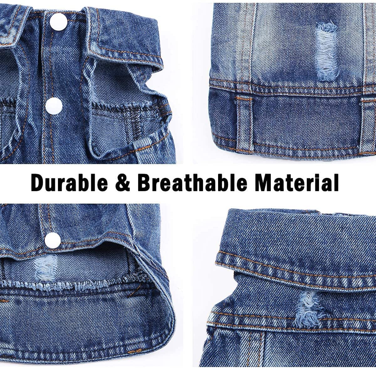 Pet Dog Cat Blue Denim Jeans Jacket Coat Vest - Jaico Online Shop
