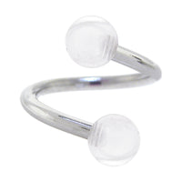 Spiral Twister GLACIER ILLUSION Belly Button Ring - 5mm Balls