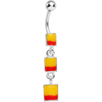 Sunset Three Square Dangle Belly Ring