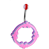 Light Pink Blue Purple Acrylic Multi-Layered Celtic Belly Ring