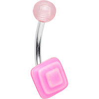 White and Pink Acrylic Layered Diamond Belly Ring