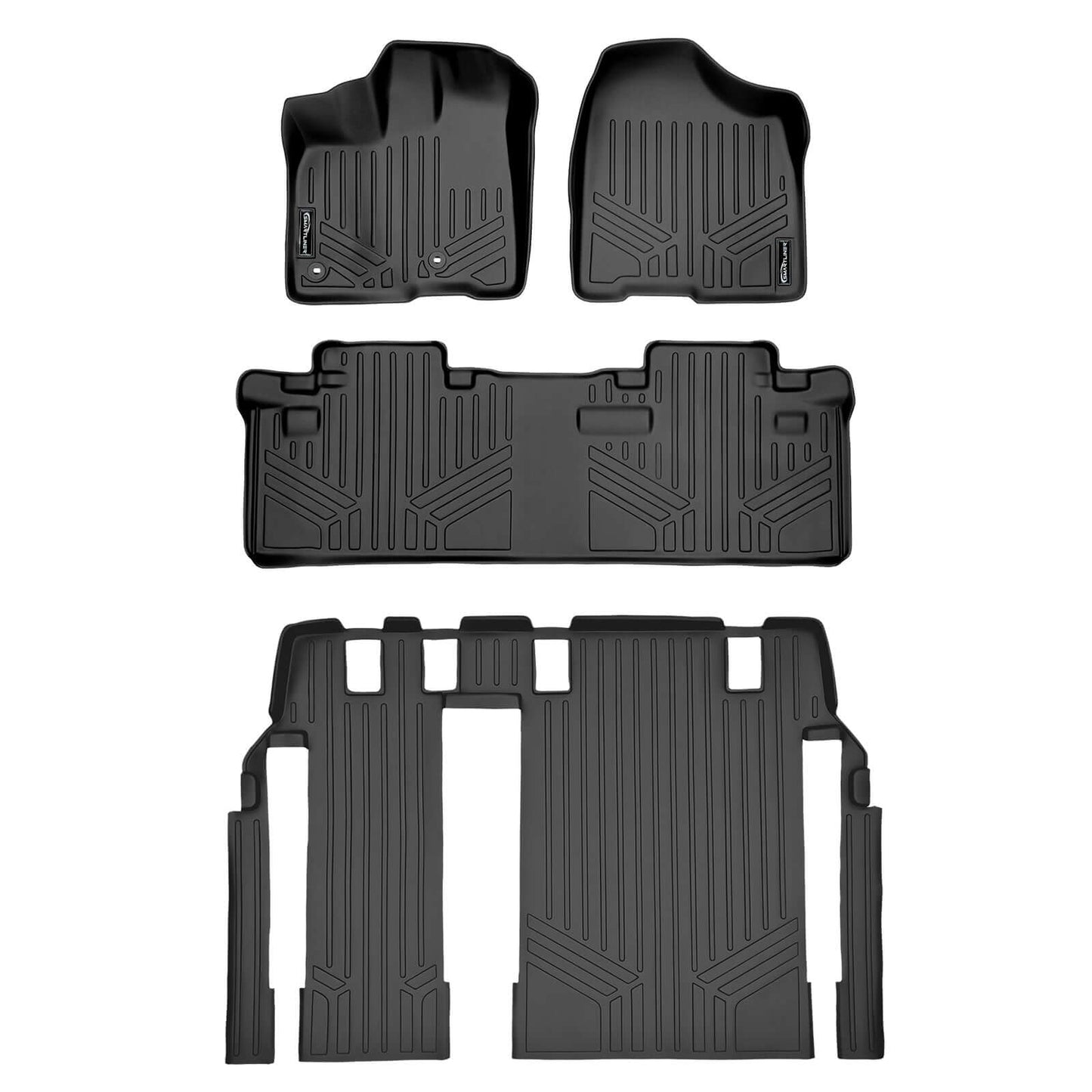 SMARTLINER Custom Fit Floor Liners For 2013-2020 Toyota Sienna (8 Passenger Model)