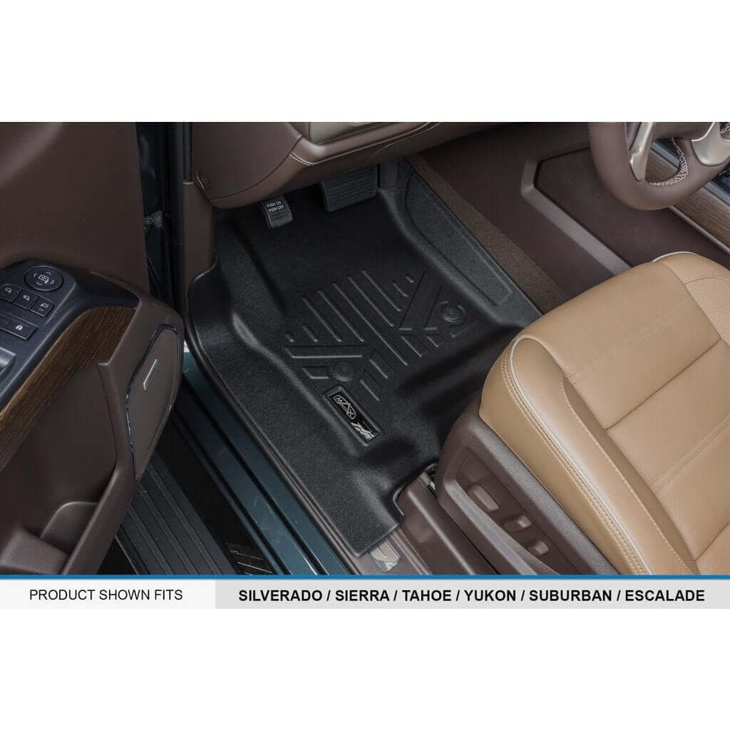 Smart Trim™ Custom Fit Floor Liners For 2015-2020 Cadillac Escalade with Second Row Bucket Seats