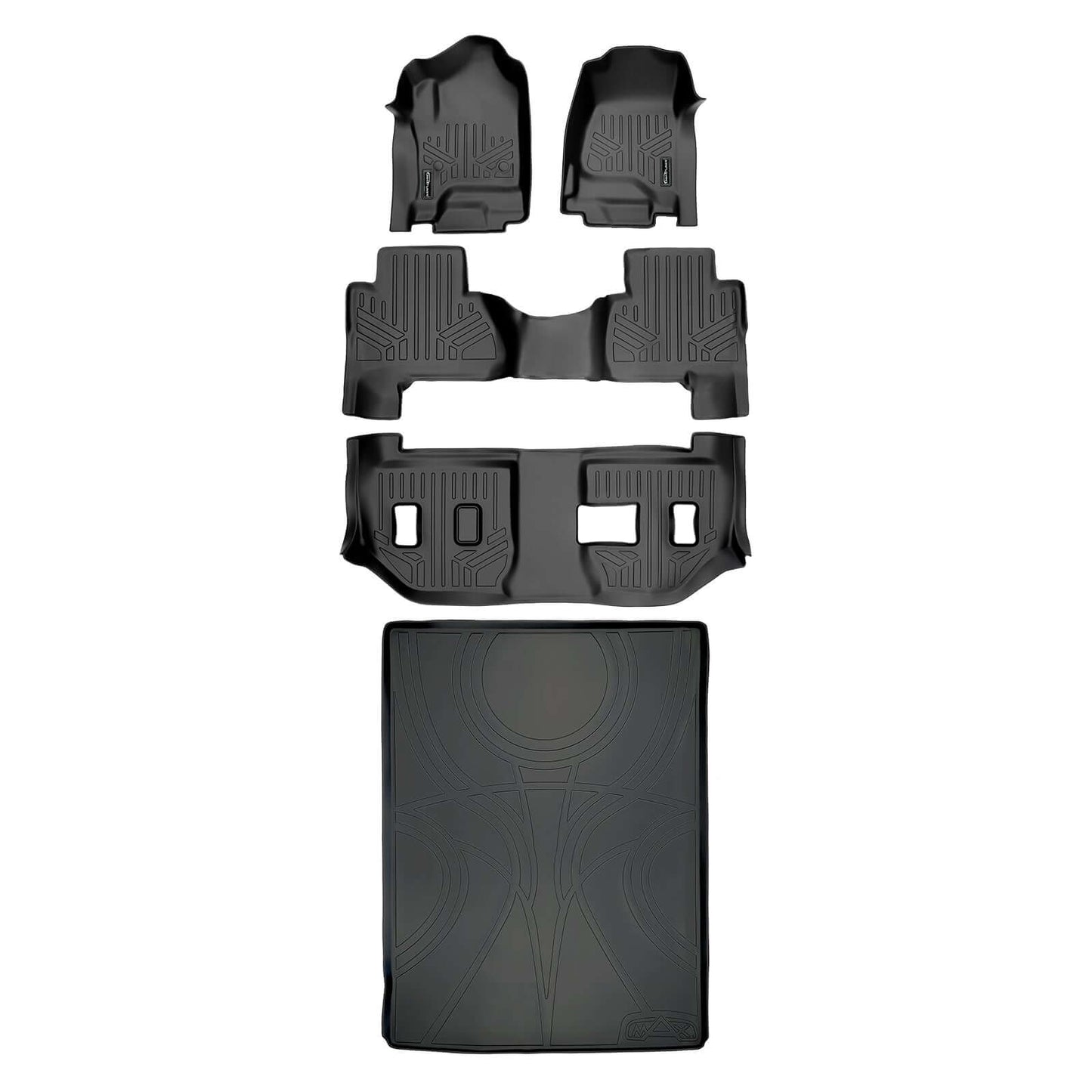 SMARTLINER Custom Fit Floor Liners For 2015-2020 Cadillac Escalade ESV with 2nd Row Bench Seat