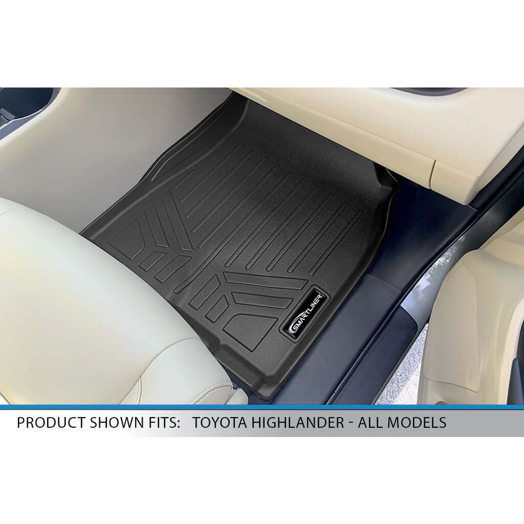 SMARTLINER Custom Fit Floor Liners For 2014-2019 Toyota Highlander with 2nd Row Bench Seat