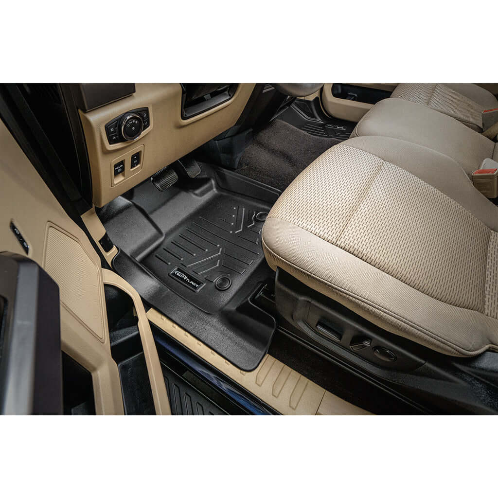 SmartCoverage™ Custom Fit Floor Liners For 2022-2025 Ford F-150 Lightning with 1st Row Bucket Seats & OEM 2nd Row Under Seat Storage