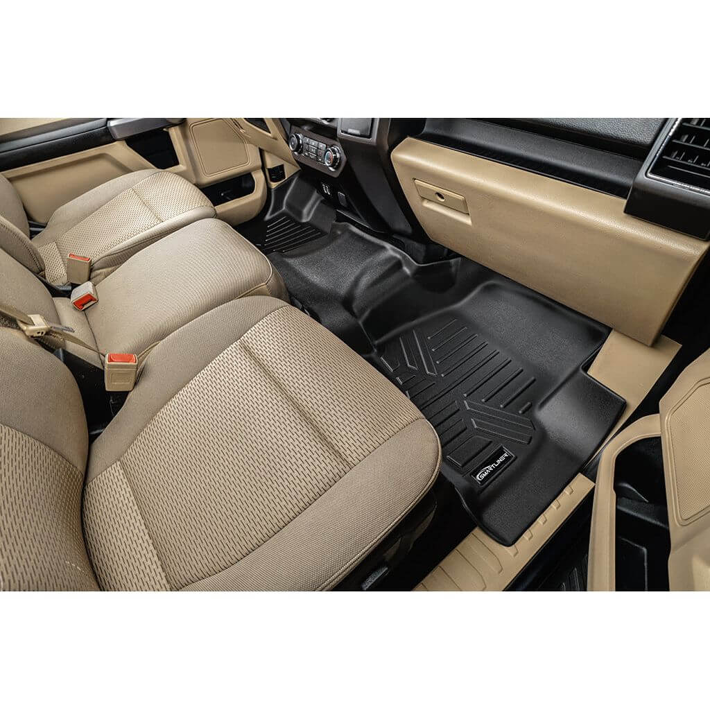 SmartCoverage™ Custom Fit Floor Liners For 2015-2025 Ford F-150 SuperCrew Cab with 1st Row Bench Seat No 2nd Row Underseat Storage (Vinyl Flooring)