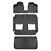 Smart Trim™ Custom Fit Floor Liners For 2013-2020 Dodge Grand Caravan with 2nd Row Bucket Seats and no Super Console