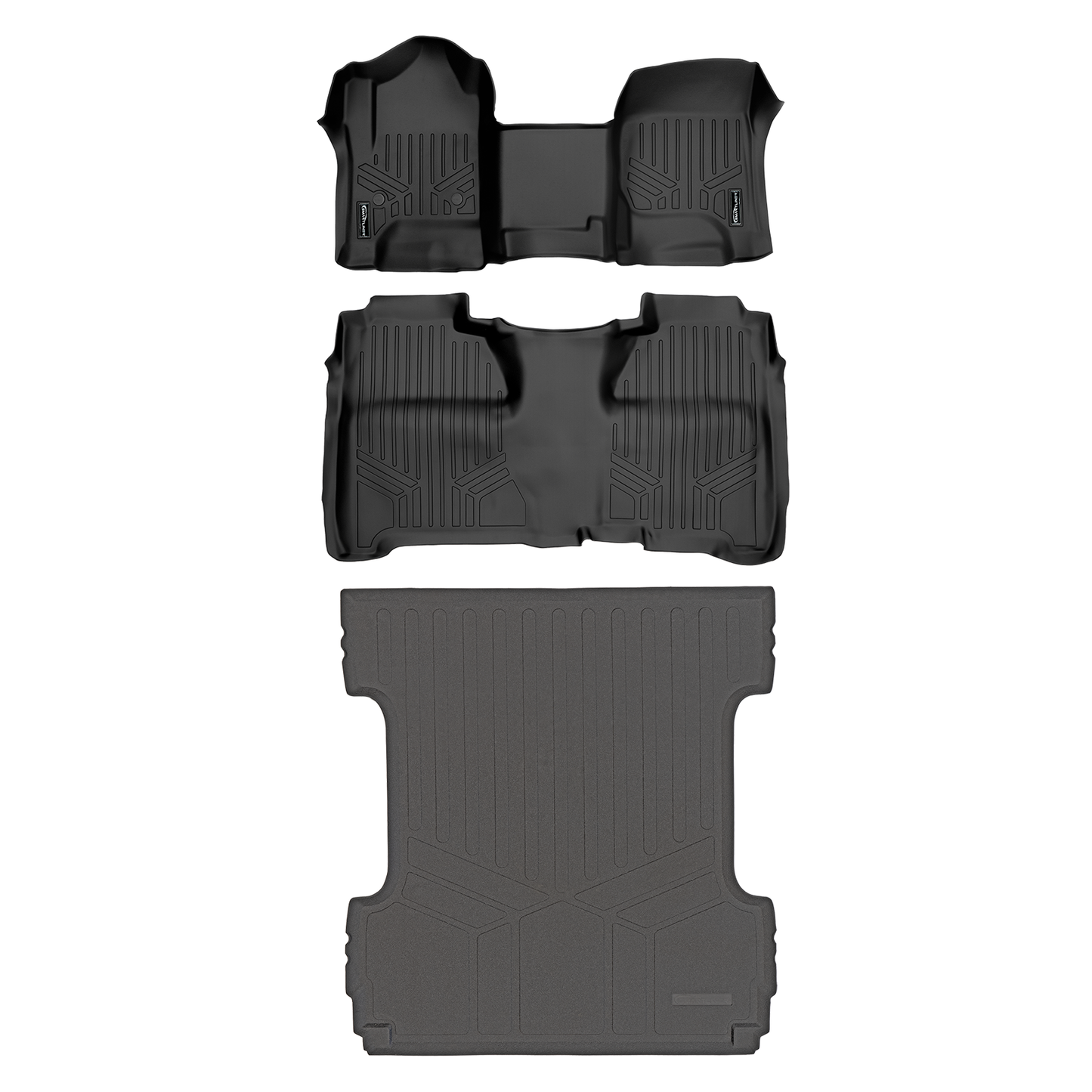 SMARTLINER Custom Fit Floor Liners For Crew Cab 2014-2018 Silverado/Sierra 1500 - 2015-2021 2500/3500 HD