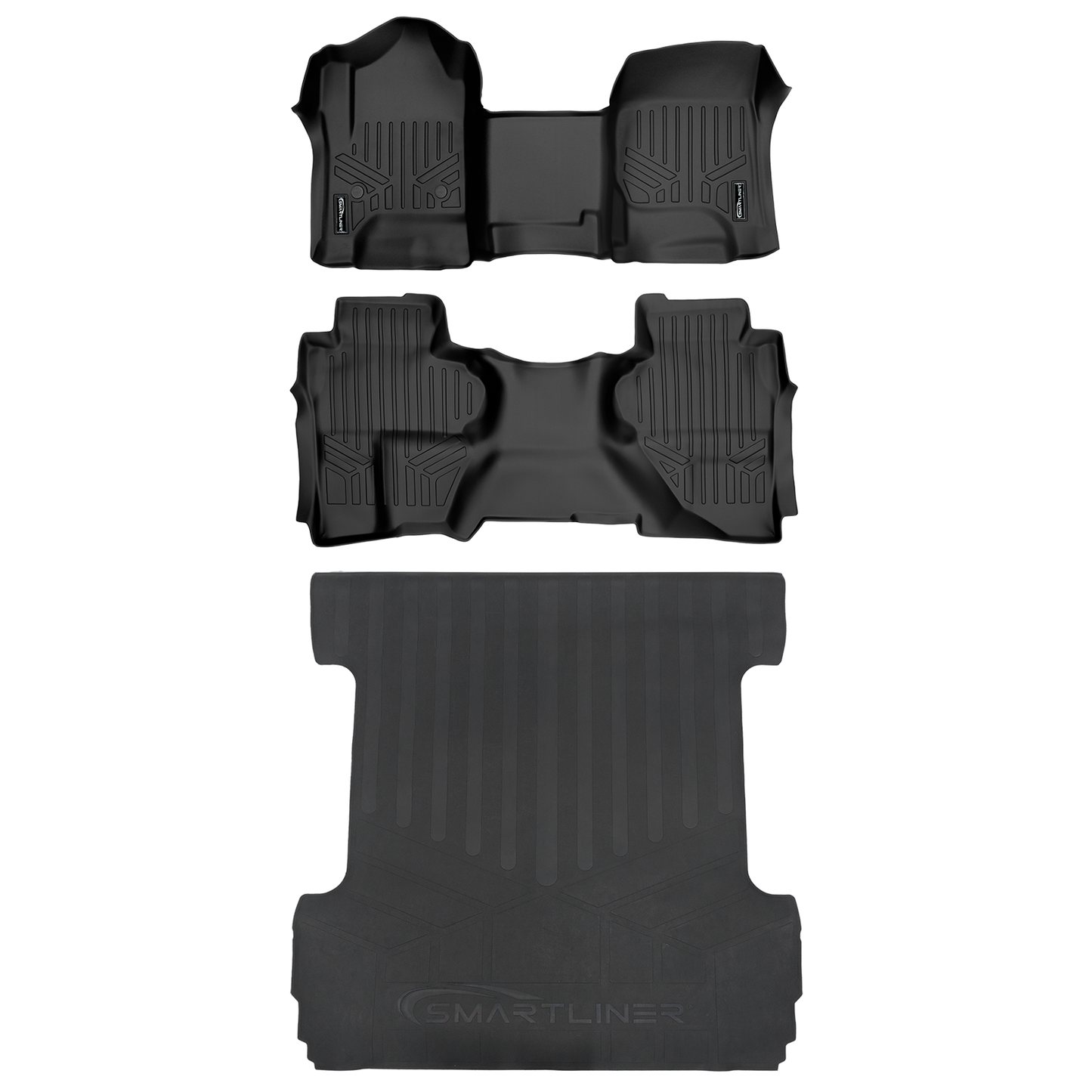 SMARTLINER Custom Fit Floor Liners For Double Cab 2019 Chevy Silverado 1500 LD (OTH)